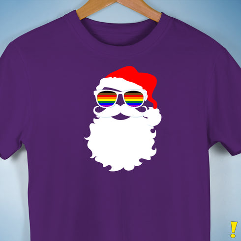 Santa’s LGBTQ Philly Pride Flag Shades Premium Unisex T-Shirt - Purple